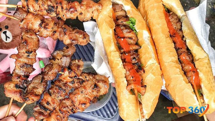 Bánh mì thịt xiên nướng Mai Béo bình dân, giá rẻ
