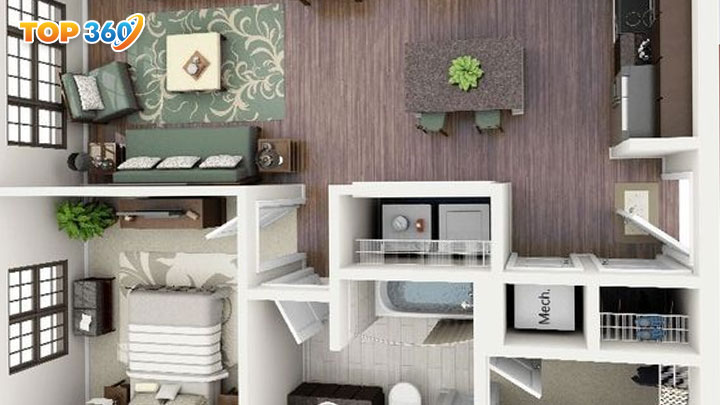 Thiết kế chung cư 70m vuông