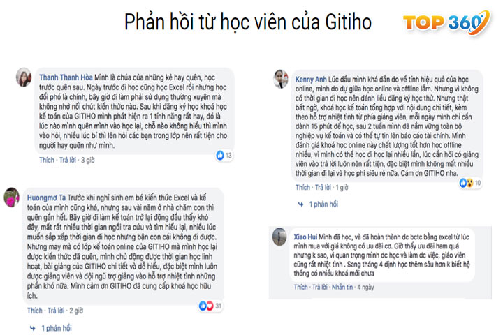 Phản hồi học viên về trung tâm kế toán Gihito